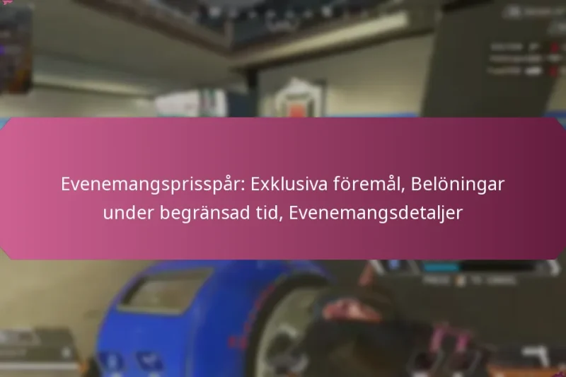 Evenemangsprisspår: Exklusiva föremål, Belöningar under begränsad tid, Evenemangsdetaljer