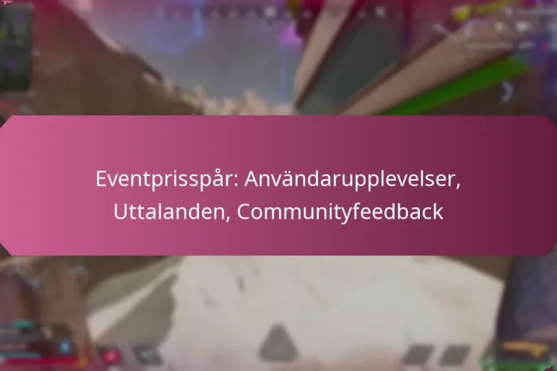 Eventprisspår: Användarupplevelser, Uttalanden, Communityfeedback