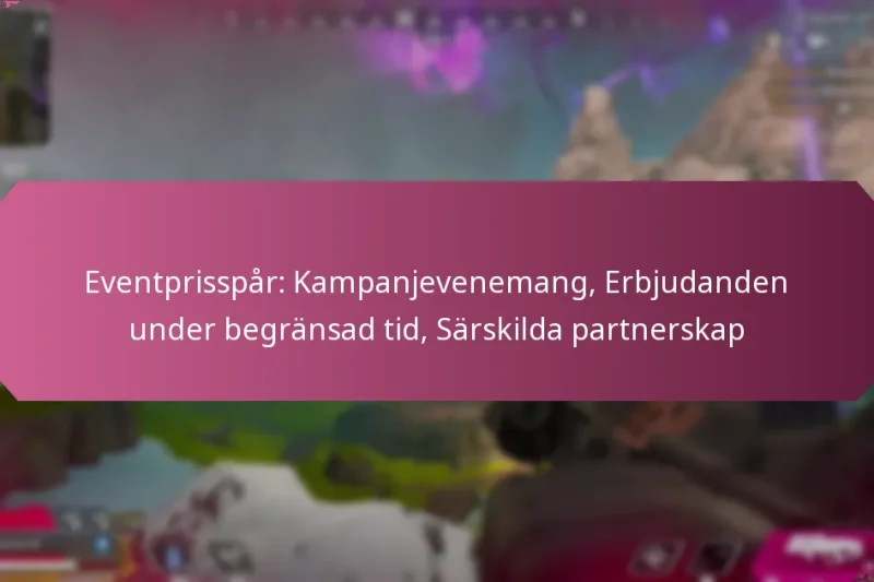 Eventprisspår: Kampanjevenemang, Erbjudanden under begränsad tid, Särskilda partnerskap