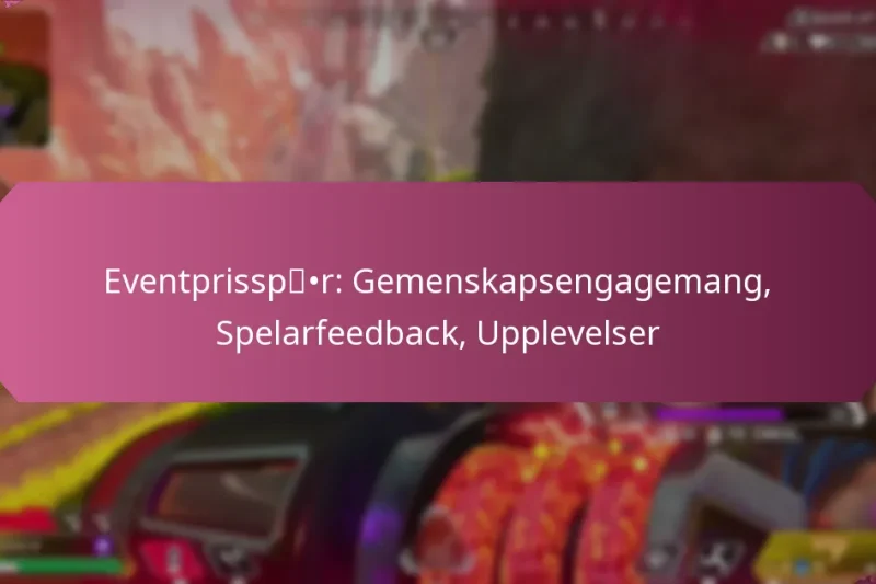 Eventprisspår: Gemenskapsengagemang, Spelarfeedback, Upplevelser