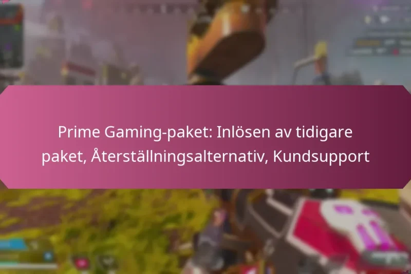 Prime Gaming-paket: Inlösen av tidigare paket, Återställningsalternativ, Kundsupport